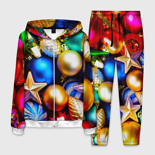 Мужской костюм Новогодние украшения / 3D-Белый – фото 1
