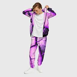Костюм мужской Трещины на абстрактном фиолетовом фоне, цвет: 3D-черный — фото 2