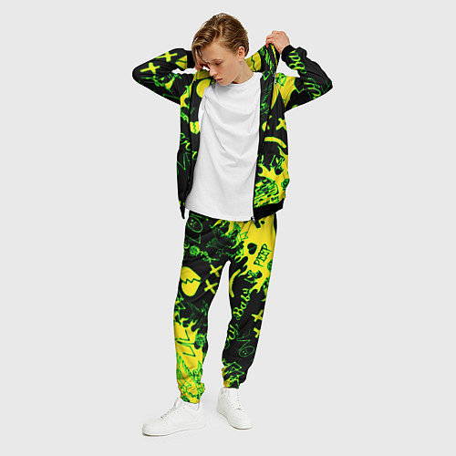 Мужской костюм Lil Peep кислотные автографы / 3D-Черный – фото 3