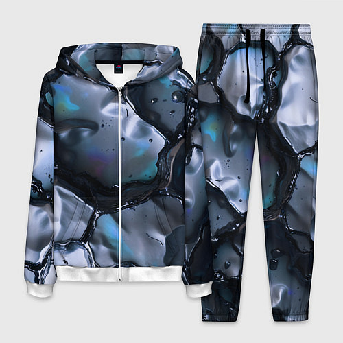 Мужской костюм Жидкая субстанция серая / 3D-Белый – фото 1