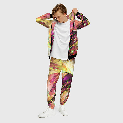 Мужской костюм Красно-жёлтая абстракция / 3D-Черный – фото 3