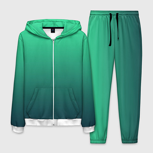 Мужской костюм Градиент тихоокеанский зелёный / 3D-Белый – фото 1