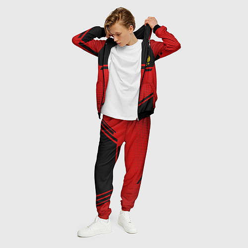 Мужской костюм Россия герб геометрия / 3D-Черный – фото 3