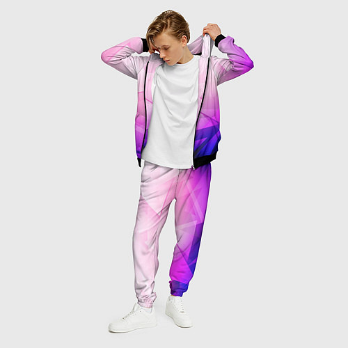 Мужской костюм Неоновая геометрия осколки / 3D-Черный – фото 3