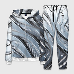 Костюм мужской Полированный металл серебряный, цвет: 3D-белый