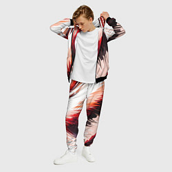 Костюм мужской Чёрно-красные острые полосы на белом фоне, цвет: 3D-черный — фото 2