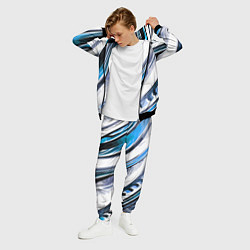 Костюм мужской Волнистая бело-синяя абстракция, цвет: 3D-черный — фото 2