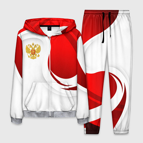Мужской костюм Россия - красный и белый / 3D-Меланж – фото 1