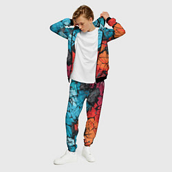 Костюм мужской Красно-голубая разбитая текстура, цвет: 3D-черный — фото 2