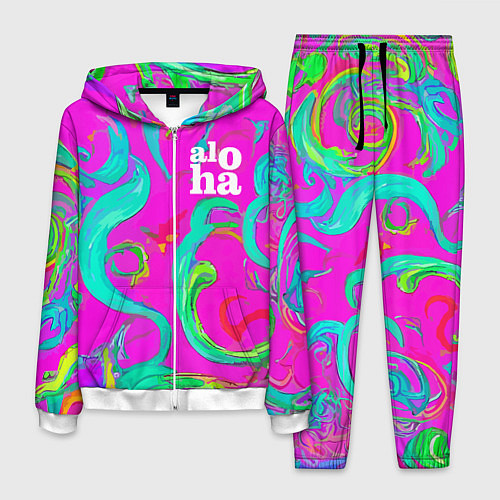 Мужской костюм Abstract floral pattern - aloha / 3D-Белый – фото 1