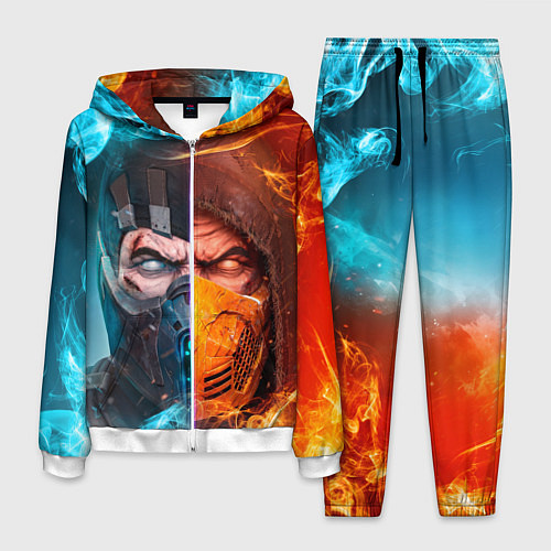 Мужской костюм Mortal Kombat - Саб-зиро и Скорпион / 3D-Белый – фото 1