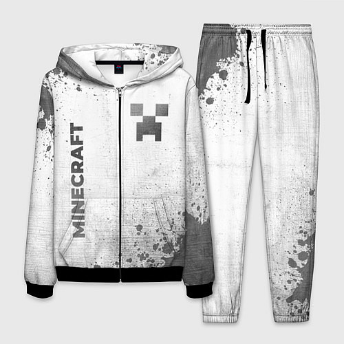 Мужской костюм Minecraft - white gradient вертикально / 3D-Черный – фото 1