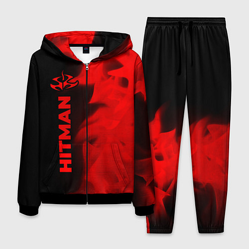 Мужской костюм Hitman - red gradient по-вертикали / 3D-Черный – фото 1