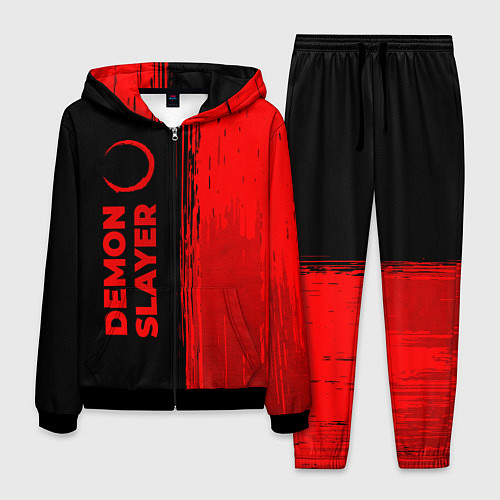 Мужской костюм Demon Slayer - red gradient по-вертикали / 3D-Черный – фото 1