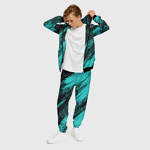 Мужской костюм The color is black and light blue / 3D-Черный – фото 3