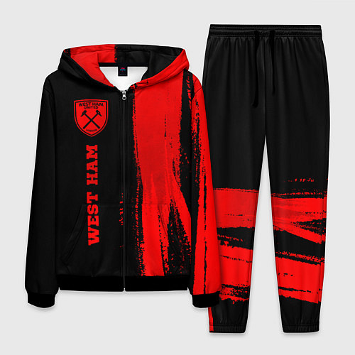 Мужской костюм West Ham - red gradient по-вертикали / 3D-Черный – фото 1
