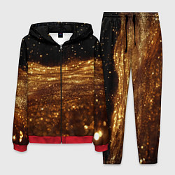 Костюм мужской Золотистые крупицы на черном, цвет: 3D-красный