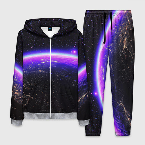 Мужской костюм Планета и неоновое свечение / 3D-Меланж – фото 1