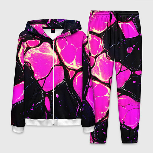 Мужской костюм Розовые пятна в текстуре / 3D-Белый – фото 1