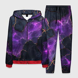 Костюм мужской Фиолетовый разлом с молниями, цвет: 3D-красный