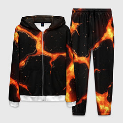 Костюм мужской Оранжевый разлом на черной текстуре, цвет: 3D-белый