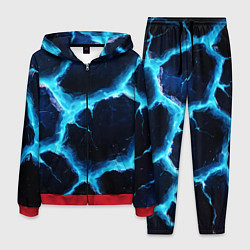 Костюм мужской Голубая потертая текстура с разломом, цвет: 3D-красный