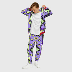 Костюм мужской Геометрический сиренево желтый орнамент ацтеков, цвет: 3D-красный — фото 2