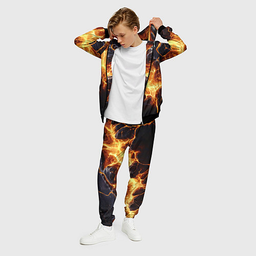 Мужской костюм Золотая лава текстура / 3D-Черный – фото 3