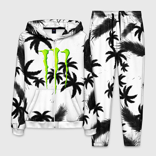 Мужской костюм Monster energy пальмы / 3D-Белый – фото 1