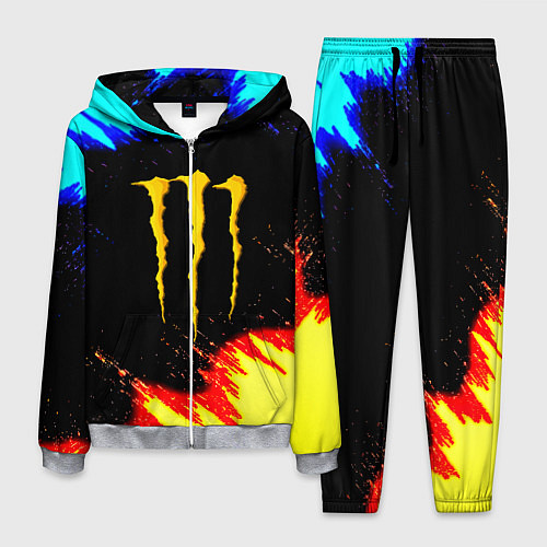 Мужской костюм Monster energy огненные краски / 3D-Меланж – фото 1