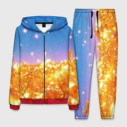 Костюм мужской Золотые шарики на голубом фоне, цвет: 3D-красный