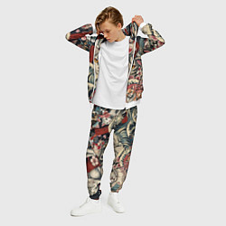 Костюм мужской Котики и рыбки в сакуре, цвет: 3D-белый — фото 2