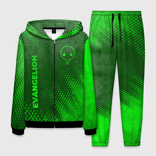 Мужской костюм Evangelion - green gradient вертикально / 3D-Черный – фото 1