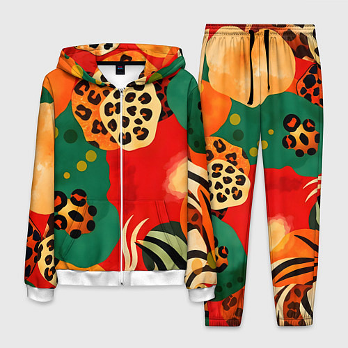 Мужской костюм Анималистичный африканский паттерн / 3D-Белый – фото 1