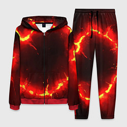 Костюм мужской Красный круг из огня текстура, цвет: 3D-красный
