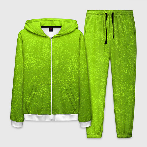 Мужской костюм Жёлто-зелёный кислотный текстурный градиент / 3D-Белый – фото 1