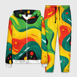 Костюм мужской Желто-зеленая краска текстура, цвет: 3D-белый