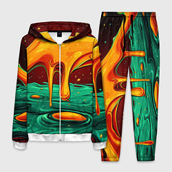 Костюм мужской Оранжевая клякса текстура, цвет: 3D-белый