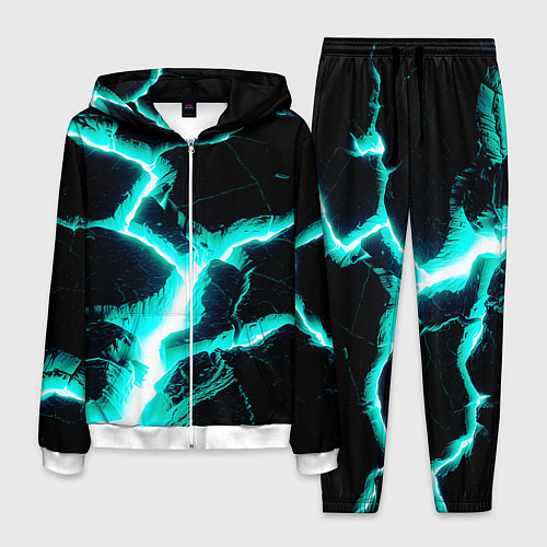 Мужской костюм Color light blue black / 3D-Белый – фото 1