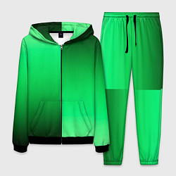 Костюм мужской Чёрно-зелёный градиент пополам, цвет: 3D-черный