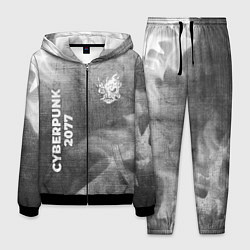 Костюм мужской Cyberpunk 2077 - grey gradient вертикально, цвет: 3D-черный