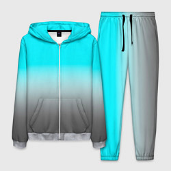 Мужской костюм Серо-голубой светлый градиент