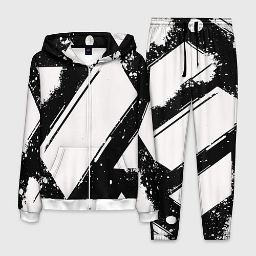 Мужской костюм Color black white / 3D-Белый – фото 1