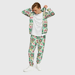 Костюм мужской Слоны и мандалы паттерн в индийской стилистике, цвет: 3D-белый — фото 2