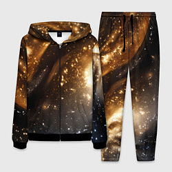 Костюм мужской Блестящая текстура кофейного цвета, цвет: 3D-черный