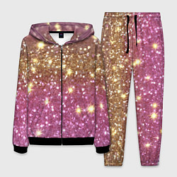 Костюм мужской Золотые блестки на розовом, цвет: 3D-черный