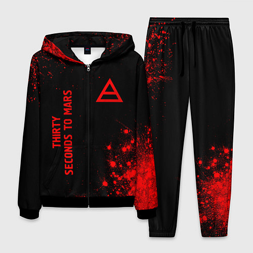 Мужской костюм Thirty Seconds to Mars - red gradient вертикально / 3D-Черный – фото 1