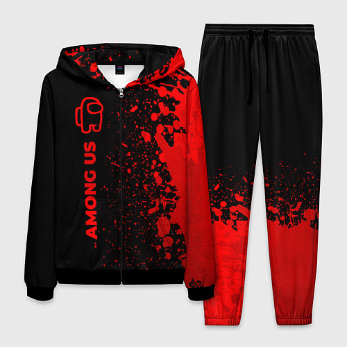 Мужской костюм Among Us - red gradient по-вертикали / 3D-Черный – фото 1