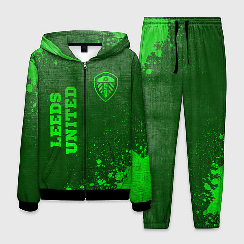 Мужской костюм Leeds United - green gradient вертикально / 3D-Черный – фото 1