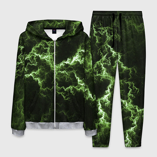 Мужской костюм Lightning green glow / 3D-Меланж – фото 1